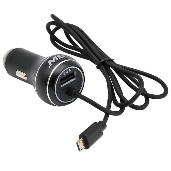 MobileSpec 12-Volt/DC USB Charger with Micro USB Cable in Black MBS03120 - The Depot