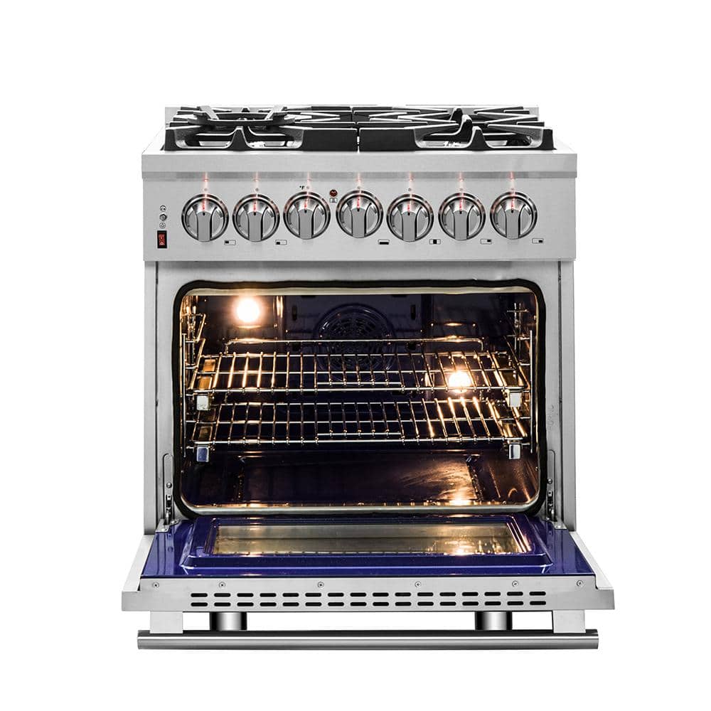 Forno 30-inch Stainless Steel Dual Fuel Range with Griddle
