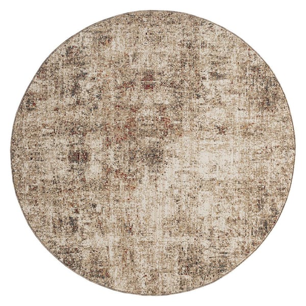 Theory Multi-Colored 6 ft. Round Abstract Area Rug
