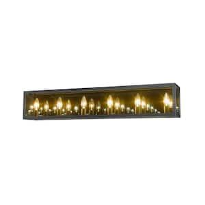 36 in. 6-Light Misty Charcoal Vanity Light with Smoke Mirror Glass