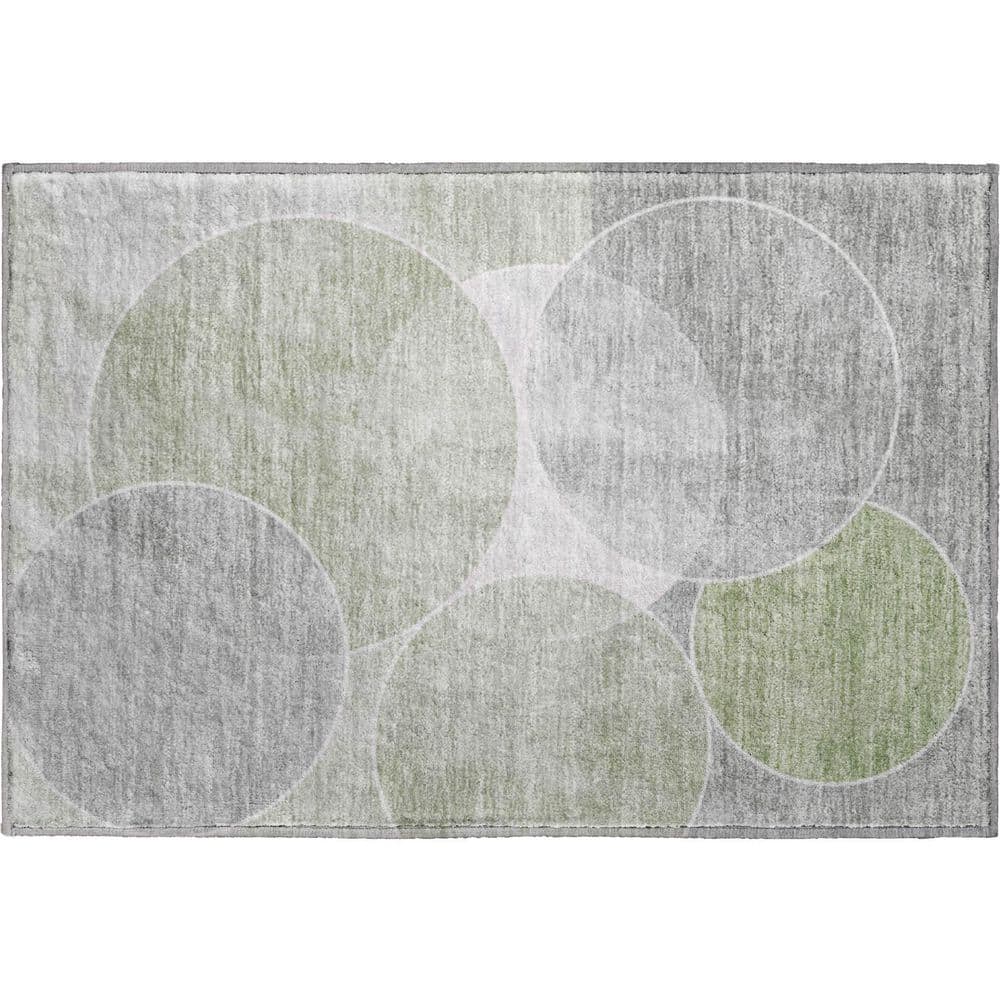 Mayfield Premium Machine Washable Abstract AMF2286 Aloe 2 ft. x 3 ft. Accent Rug price history on PriceWatchPro