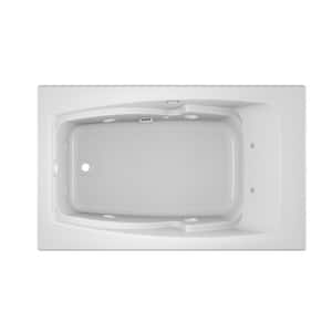 CETRA 60 in. x 36 in. Rectangular Whirlpool Bathtub with Left Drain in White