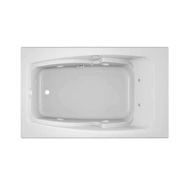 CETRA 60 in. x 36 in. Rectangular Whirlpool Bathtub with Left Drain in White