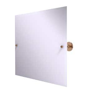 Shadwell Collection Frameless Landscape Rectangular Tilt Mirror with Beveled Edge in Brushed Bronze