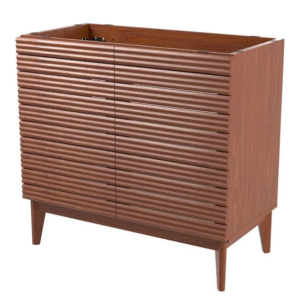 Calandre 36 in. W x 18 in. D x 33 in. H 2-Shelf Bath Vanity Cabinet without Top Sink Basin not Included, Walnut