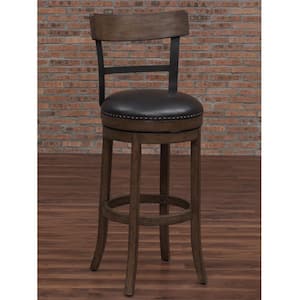 Taranto 26 in. Washed Brown Swivel Counter Stool