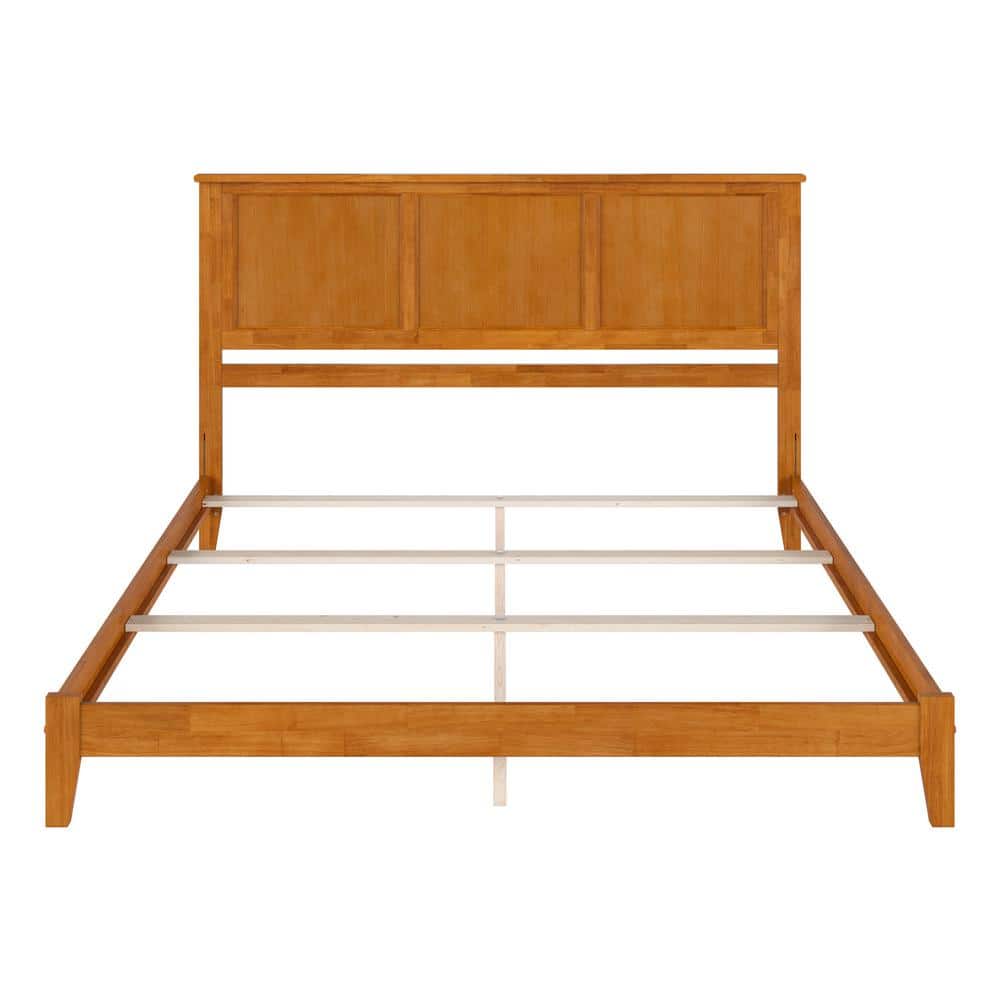 Madison King Light Toffee Wood Upholstered Bed with Headboard