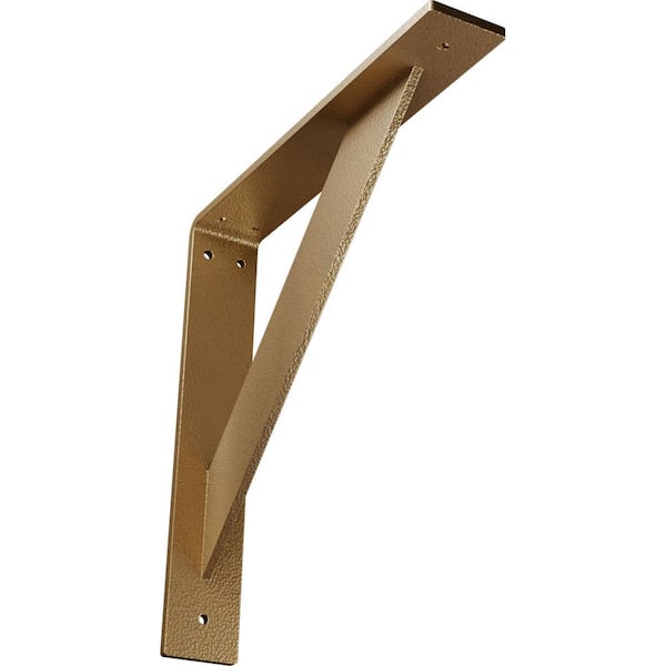 Ekena Millwork 2 in. x 12 in. x 12 in. Steel Hammered Gold Traditional Bracket