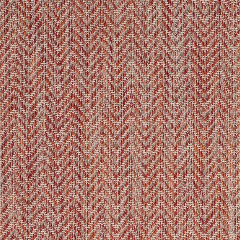Modern Indoor/Outdoor Chevron Striped Rug, 2'7" x 5', Red/Beige