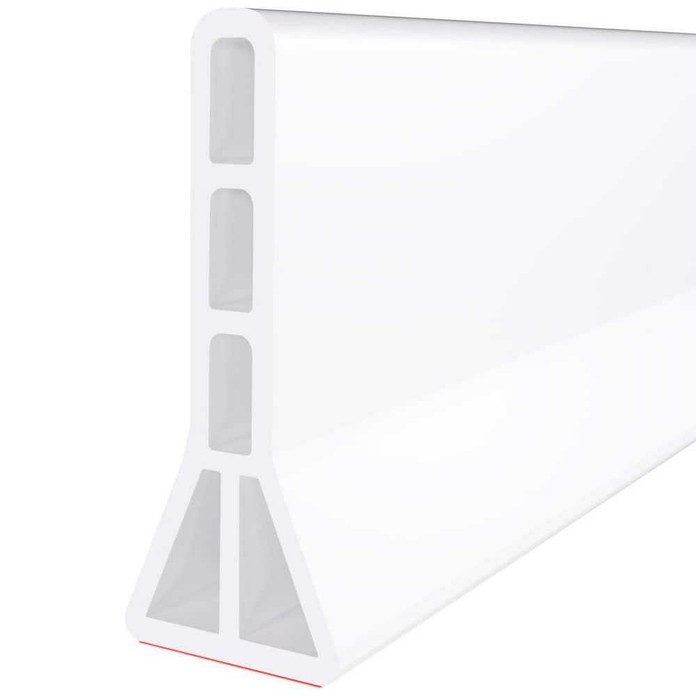 White 59 in. Collapsible Rubber Shower Threshold Water Dam for Curbless Shower and Wet Area Separation price history on PriceWatchPro
