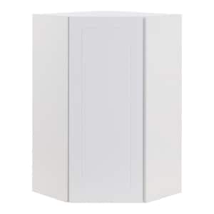 Cambridge White Shaker Assembled Corner Wall Cabinet with 1 Soft Close Door (24 in. W x 12.5 in. D x 42 in. H)