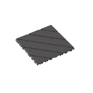 44 Pieces All Weather Outdoor Deck Plastic Patio Tiles, 12 in. x 12 in.  Gray