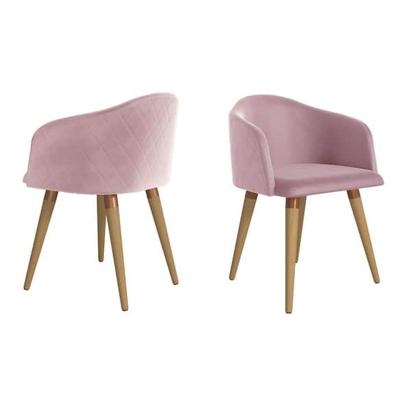 Luxor Scarsdale Rose Pink Velvet Matelass Accent Chair (Set of 2)