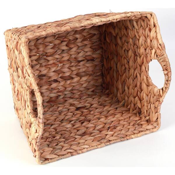 Vintiquewise Black Plastic Wicker Shelf Basket Organizer QI003679