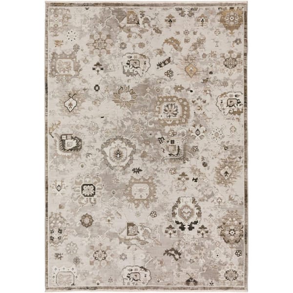 5 X 8 Gray Oriental Runner Rug