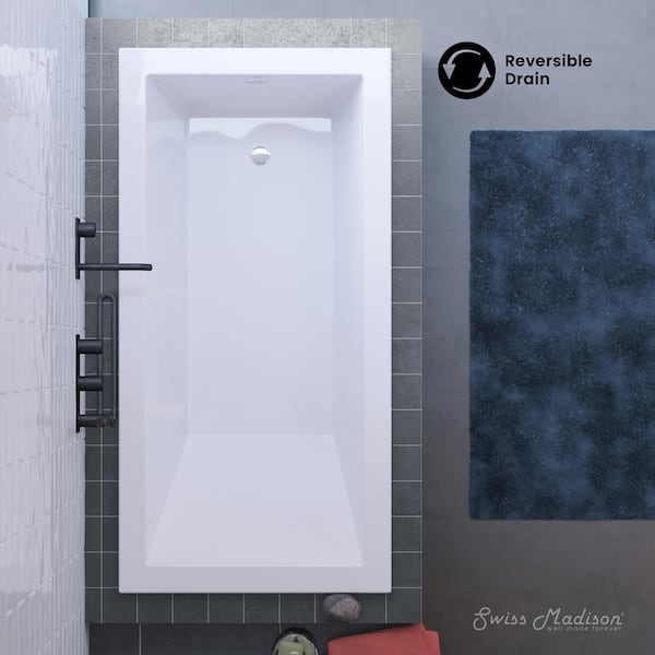 Swiss Madison Voltaire 54 in. L Acrylic Rectangular Drop-in