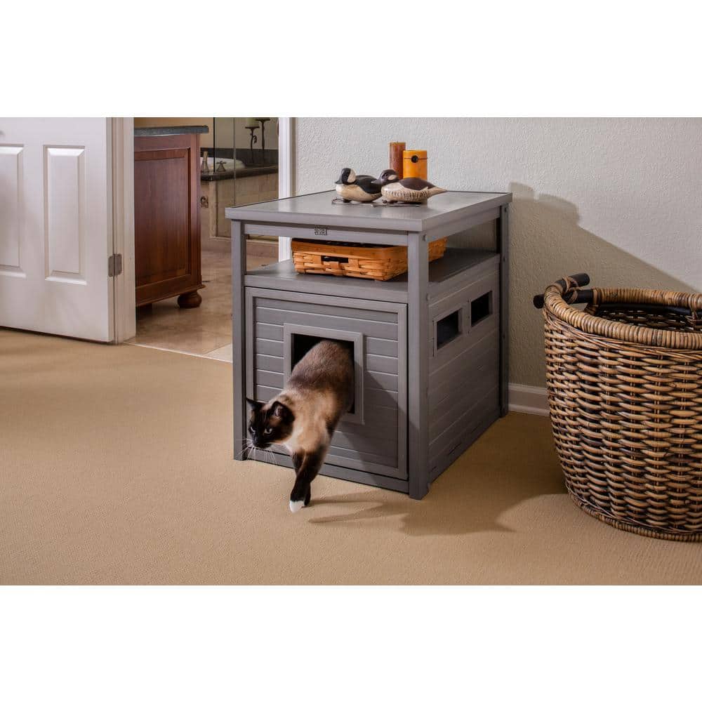 Gray Jumbo ECOFLEX Cat Litter Box Cover End Table