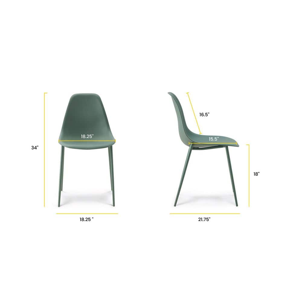 Pistachio Green High Back Metal Side Chair