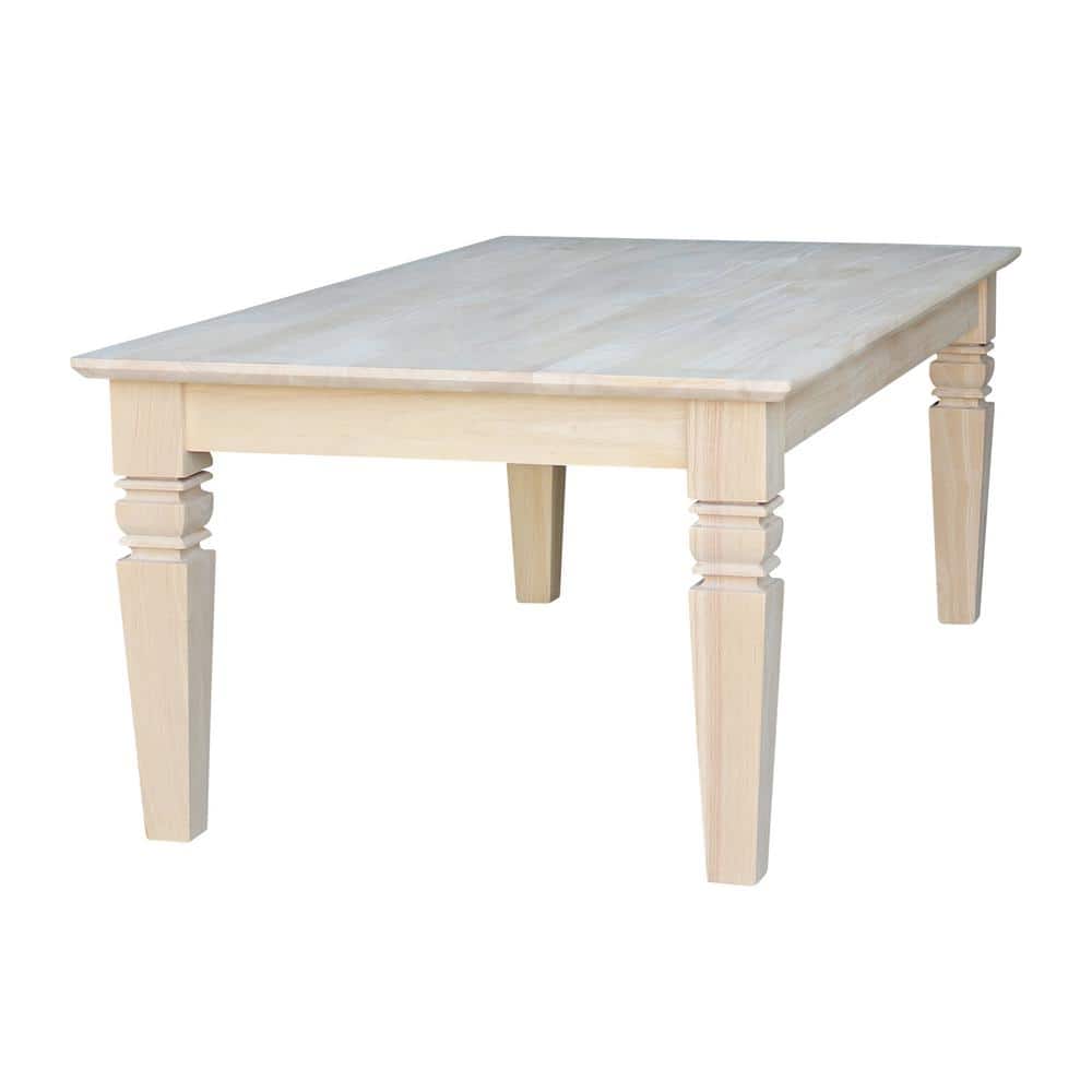 Elegant Java Rectangular Coffee Table in Unfinished Wood