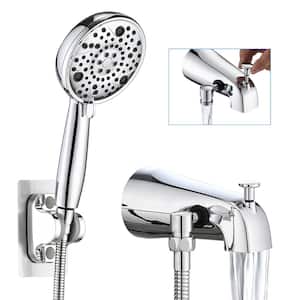 5.12 in. Tub Spout with Diverter High Pressure Handheld Shower Head in Chrome