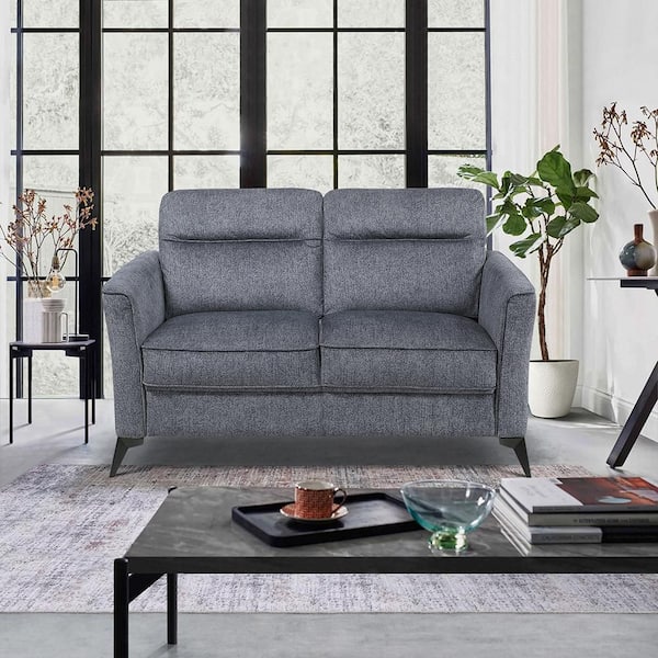 Ellicott 56.5 in. W Dark Gray Microfiber Upholstery 2-Seater Loveseat