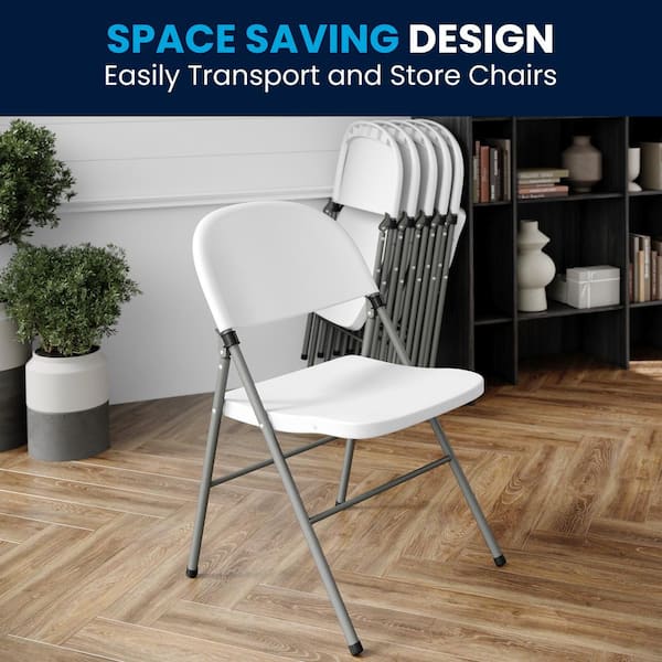 Carnegy Avenue White Hercules Series Plastic Folding Event Chairs