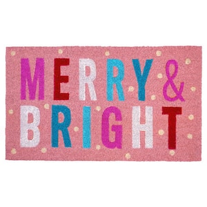 Pink Merry & Bright Doormat 17'' x 29''