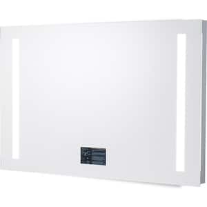Smart 47 in. W x 30 in. H Frameless Rectangular LED Light Bathroom Vanity Mirror in Silver/Neutral