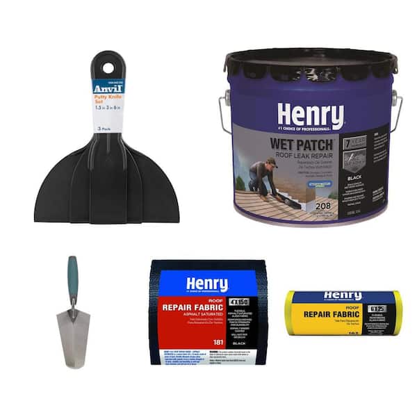 Putty Knife Set, Roof Sealant, 11.2 in. Trowel, Fabric Combo