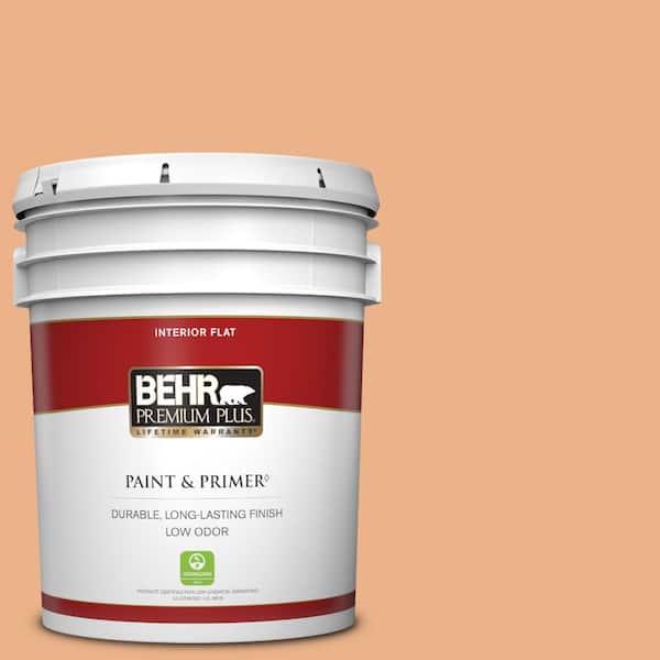 BEHR PREMIUM PLUS 5 gal. #M220-4 Trick or Treat Flat Low Odor Interior Paint & Primer