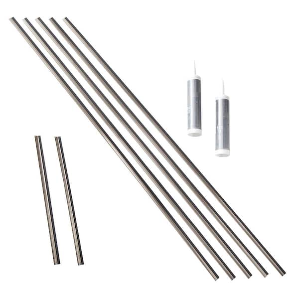 Brushed Nickel 47 in. Vinyl Backsplash Accessory Kit (5-Pack)