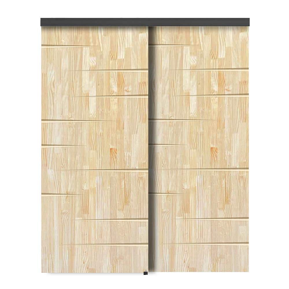 72 in. x 84 in. Hollow Core Natural Pine Wood Unfinished Interior Double Sliding Closet Doors price history on PriceWatchPro