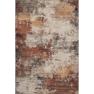Mayfield Premium Machine Washable Abstract AMF2064 Paprika 5 ft. x 7 ft. 6 in. Area Rug