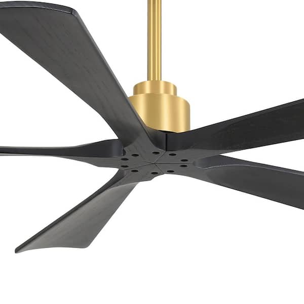 Enrico 52 in. Indoor Gold Ceiling Fan with Wood Blade and Remote Control Included for Bedroom or Living Room No Light