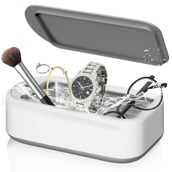 Aoibox Portable Professional Ultrasonic Cleaner Machine for Eyeglass, Watch and Accessories in White