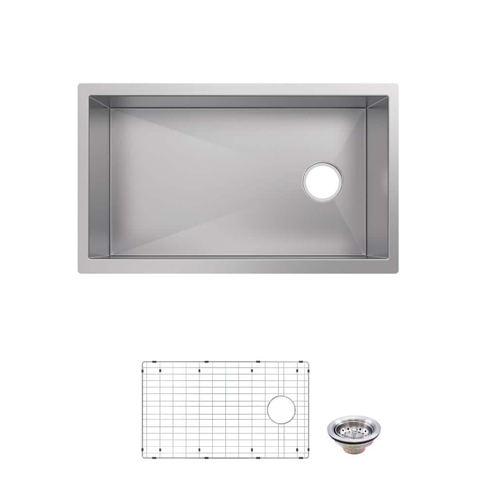 Professional Zero Radius 30 in. Undermount Single Bowl 16 Gauge Stainless Steel Kitchen Sink with Accessories price history on PriceWatchPro