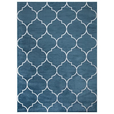 Concord Global Trading Jefferson Collection Abstract Blue 5 ft. x 7 ft ...