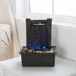 Indoor Tabletop Stone Wall Water Fountain with LED Lights