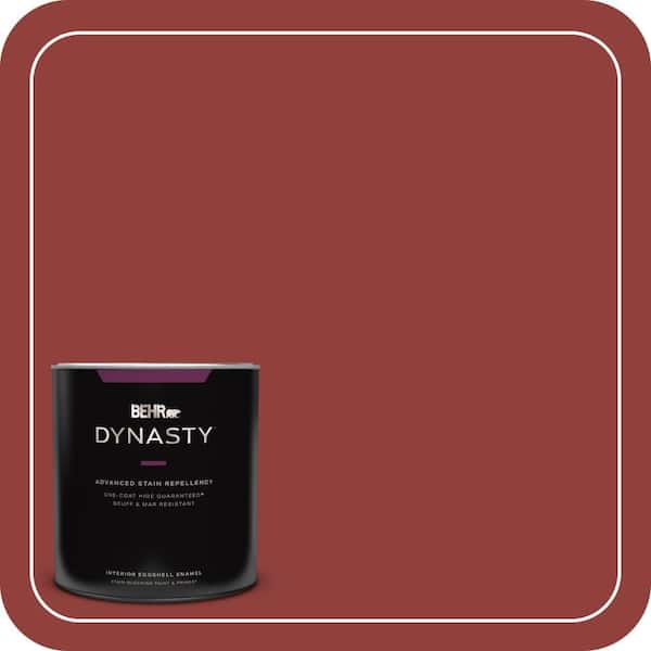 BEHR DYNASTY 1 qt. #S-H-180 Awning Red Eggshell Enamel Interior Stain-Blocking Paint and Primer