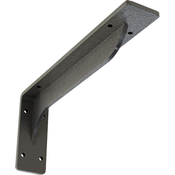Ekena Millwork 2 in. x 5 1/4 in. x 12 in. Hammered Gray Embrey Steel Bracket