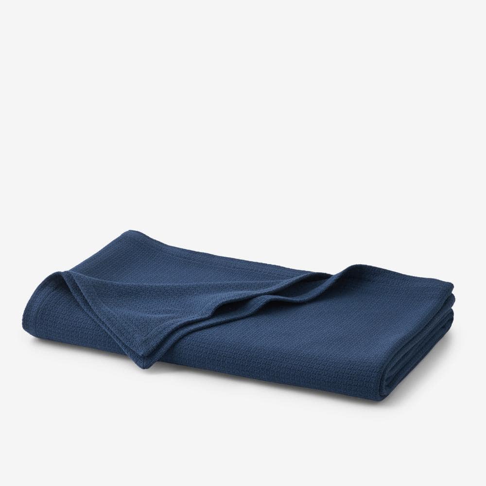The Company Store Cotton Weave True Navy Solid Full Woven