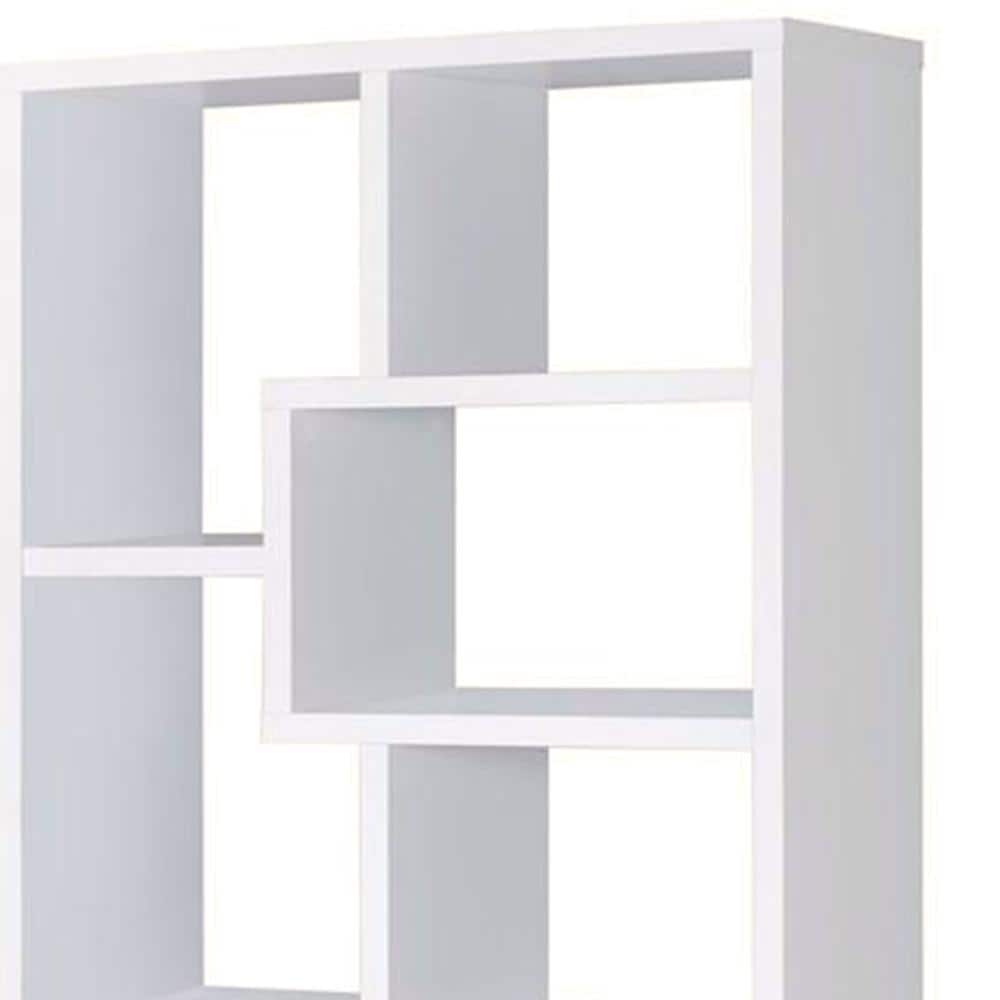 Interlocking Cubes White Wooden Rectangular Bookcase