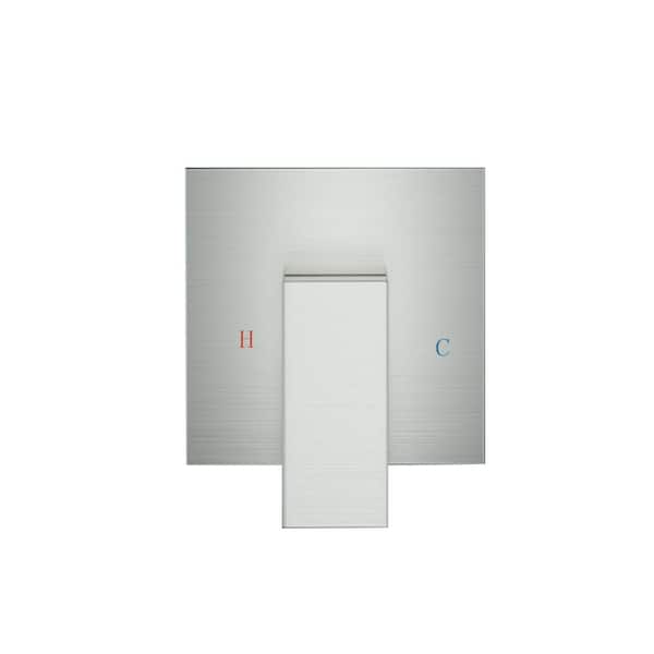 Single-Handle 1-Spray Wall Mount Shower Faucet 1.5 GPM with Pressure Balance in Brushed Nickel