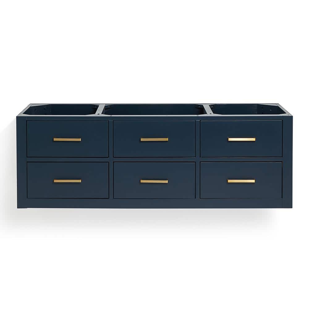 Midnight Blue 54'' Single Wall-Mount Vanity with Gold Handles