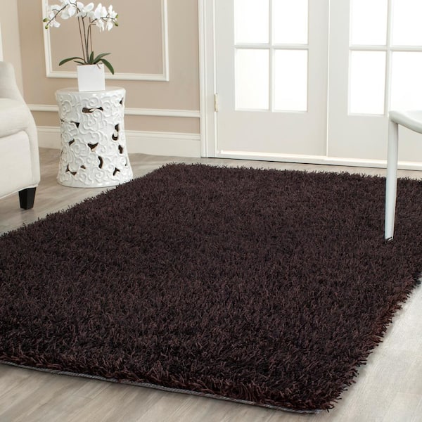 New Orleans Shag Chocolate 4 ft. x 6 ft. Solid Area Rug
