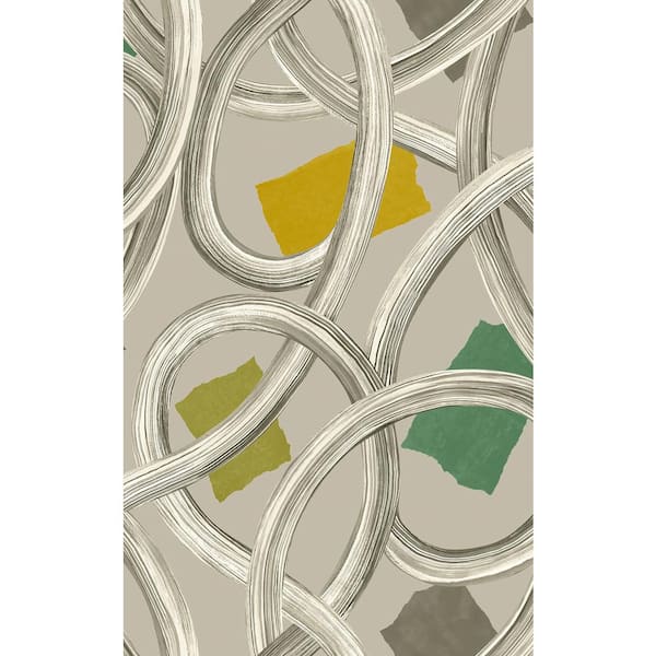 OhPopsi Calix Grey Twisted Geo Wallpaper Sample