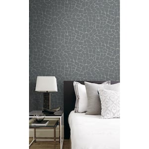 Skin Effect Dark Grey Paper Non-Pasted Strippable Wallpaper Roll (Cover 56.05 sq. ft.)
