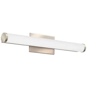 Contractor Select Contemporary Cylinder 2-Light Brushed Nickel 3K LED Vanity Light