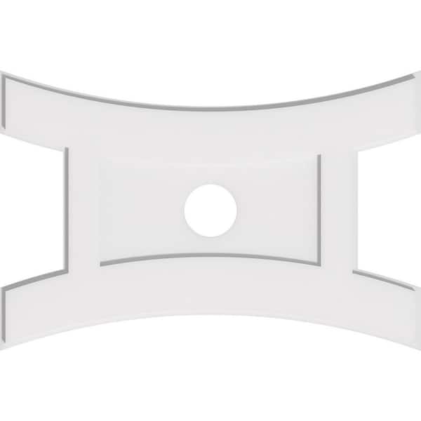 Ekena Millwork 32 in. W x 21-3/8 in. H x 4 in. ID x 1 in. P Haven Architectural Grade PVC Contemporary Ceiling Medallion