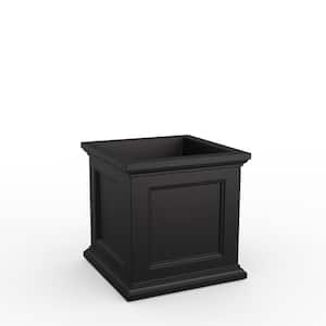 Fairfield 24in Black Square Resin Outdoor Self Watering Planter (24 in. L x 24 in. W x 24 in. H)